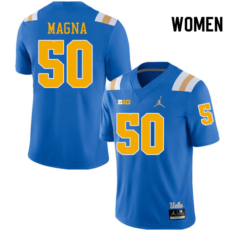 Women #50 Dovid Magna UCLA Bruins College Football Jerseys Stitched-Royal